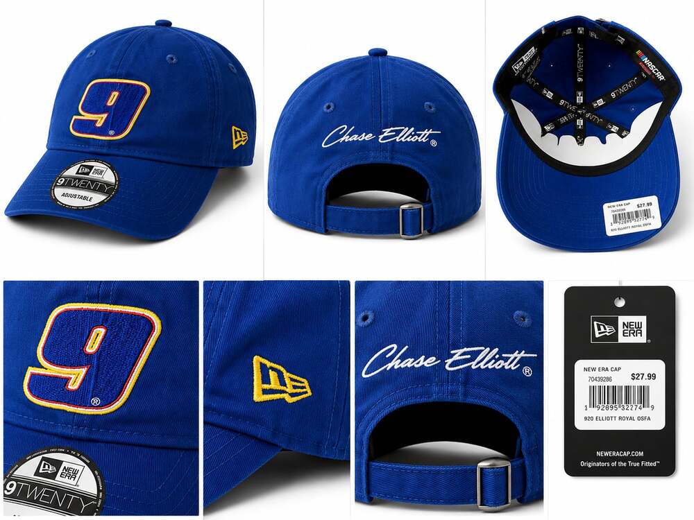 New Era Chase Elliott #9 Nascar 9 Adjustable Royal Blue Hat